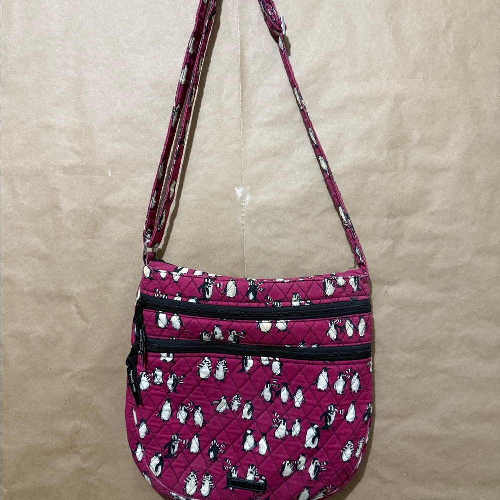 Vera Bradley Playful Penguins Cabernet Crossbody Bag